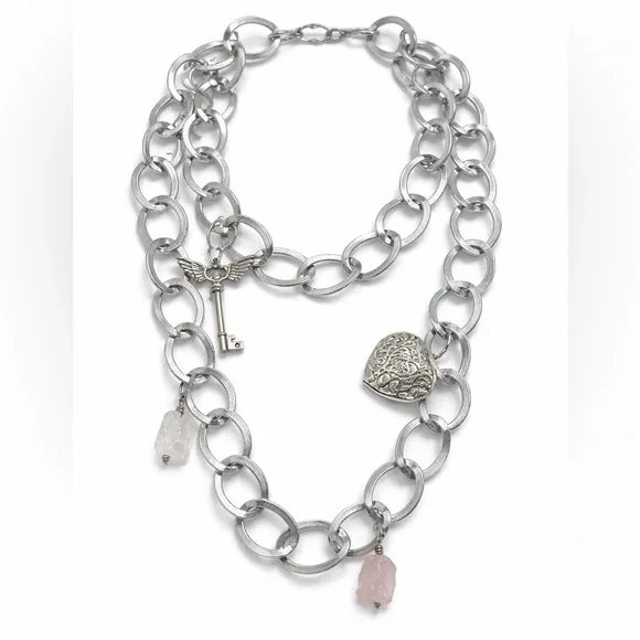NWT 3-Pack Statement Chain Necklace Set | Silver Charm & Shell | Special Deal💥 - Picture 4 of 9